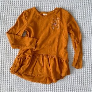 Old Navy girls llama peplum tee